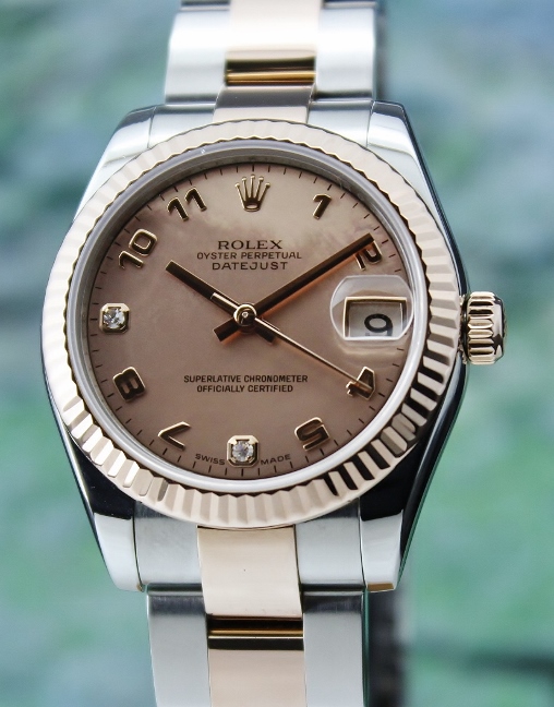A ROLEX MID SIZE 18K ROSE GOLD OYSTER PERPETUAL DATEJUST / 178271